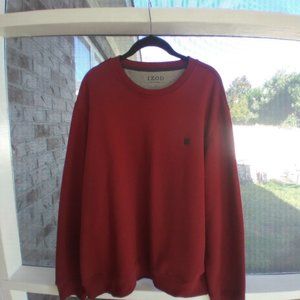 NWOT IZOD Men's Pullover Crewneck Long Sleeve Sweatshirt Sz L Burgundy/Navy LOGO